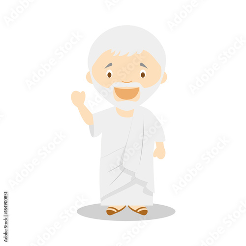 Seneca cartoon character. Vector Illustration. Kids History Collection.