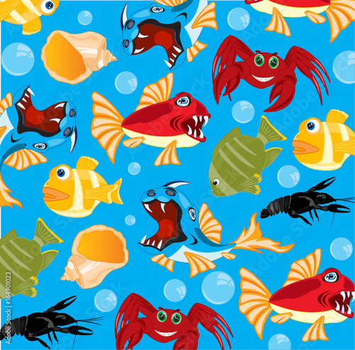 Sea inhabitants background
