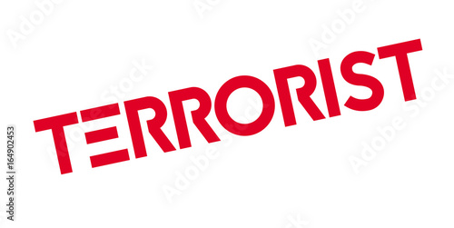 Terrorist rubber stamp isolated on white background