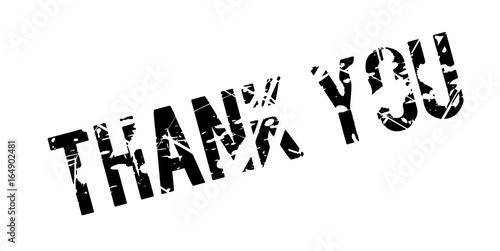 Thank You rubber stamp. Grunge design with dust scratches. Effects can be easily removed for a clean, crisp look. Color is easily changed.