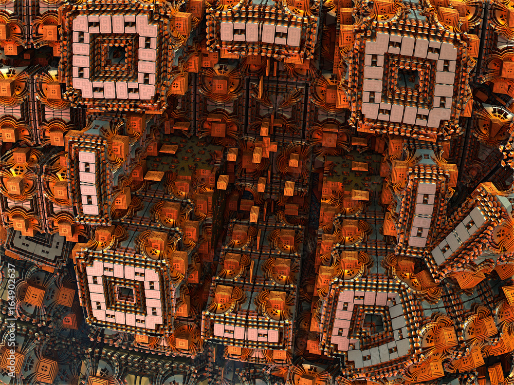 Obraz premium Abstract fractal background computer-generated 3D illustration