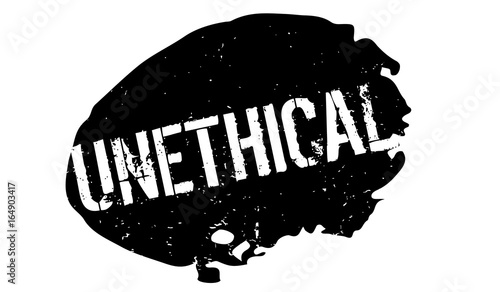 Unethical rubber stamp. Grunge design with dust scratches. Effects can be easily removed for a clean, crisp look. Color is easily changed.