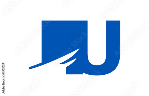 LU Negative Space Square Swoosh Letter Logo