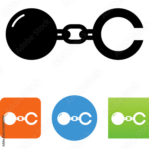 Ball And Chain Icon - Illustration