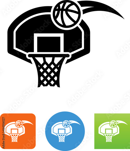 Basketball Backboard With Ball Icon - Illustration