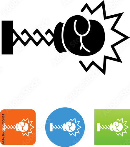 Boxing Glove On Extending Arm Gag Icon