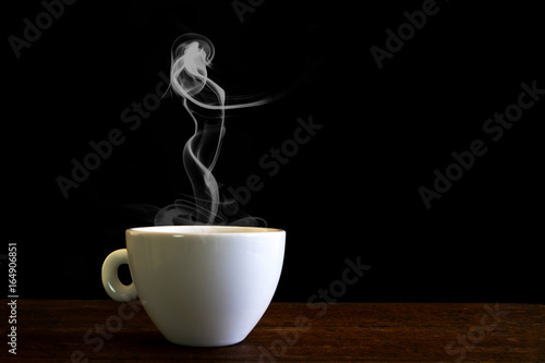 white coffee cup with steam