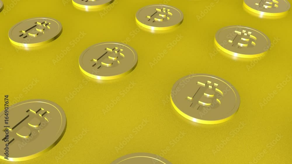 Camera moving through golden bitcoins, seamless loop Camera moving through golden bitcoins, seamless loop