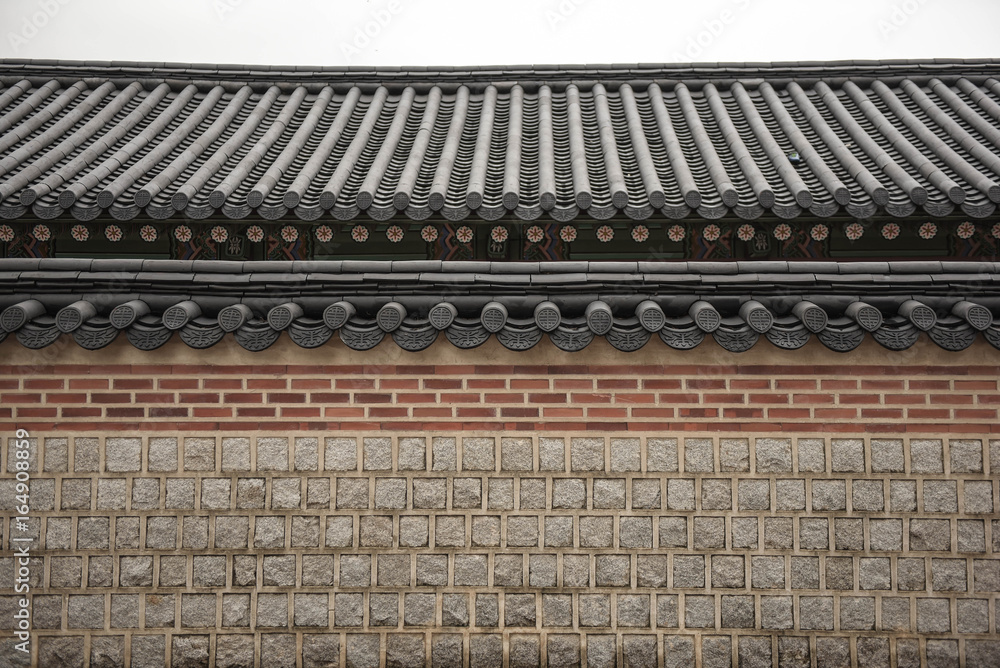 Fototapeta premium wall of gyeongbokgung palace , korea