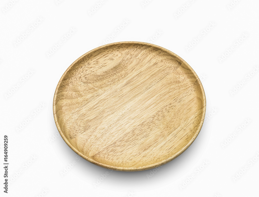 the wooden dish on white isolate. the wooden dish on white isolate.