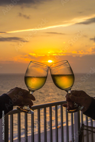 Wine Toast to the Sunset