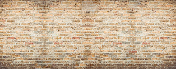Poster Bakstenen muur Rode baksteen muur warme tint  © thawornnurak