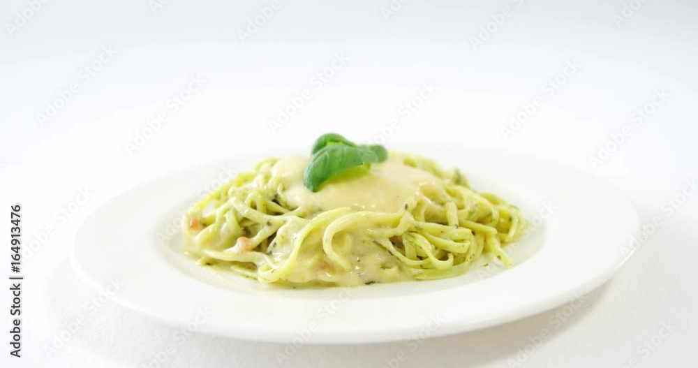 Cooked pasta on plate Cooked pasta on plate