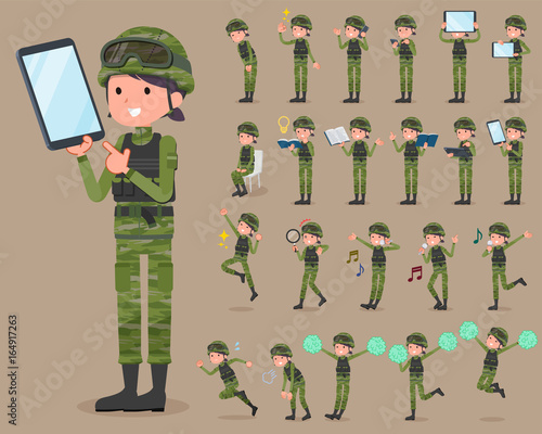 flat type military wear woman_2