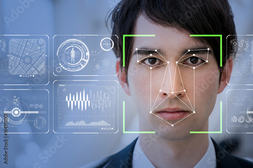 Foto Facial Recognition System concept.