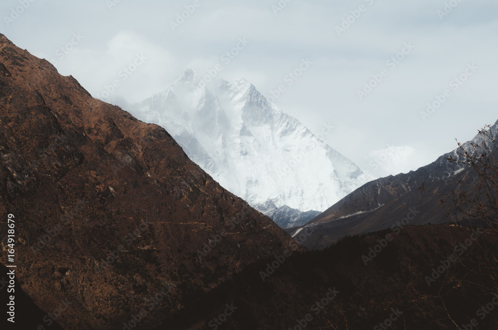 Majestic frozen mountains of Himalayas