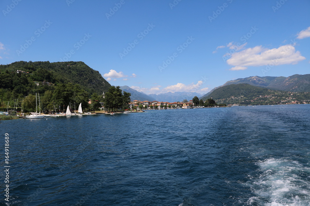 Obraz premium Lake Orta and Pella in summer, Piedmont Italy 