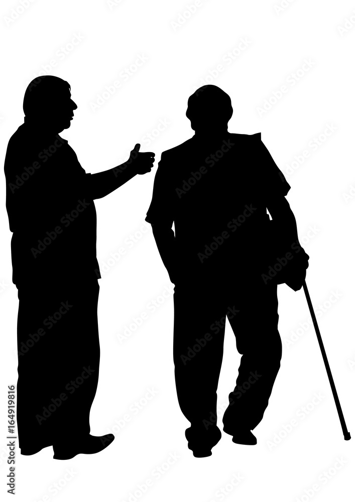 Couple of elderly people on white background Couple of elderly people on white background