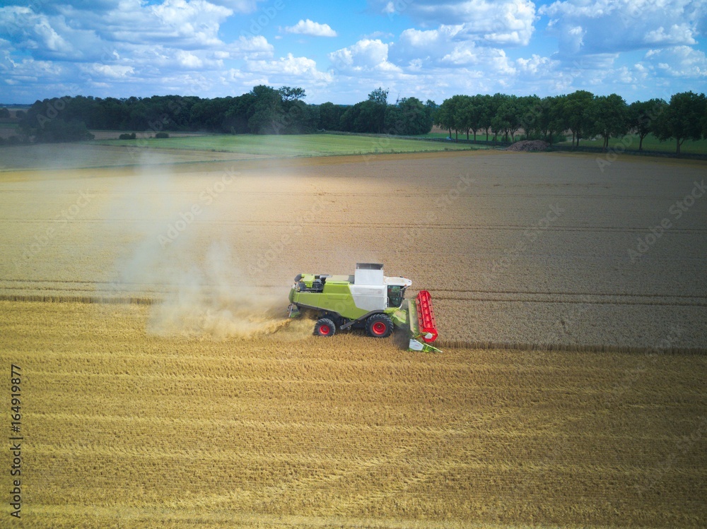 Fototapeta premium moissonneuse vue par drone 2