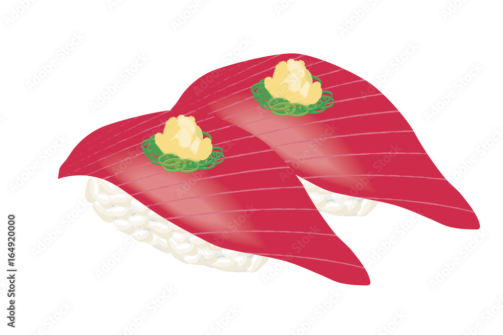 カツオの寿司のリアルイラスト 握り寿司 Stock ベクター Adobe Stock