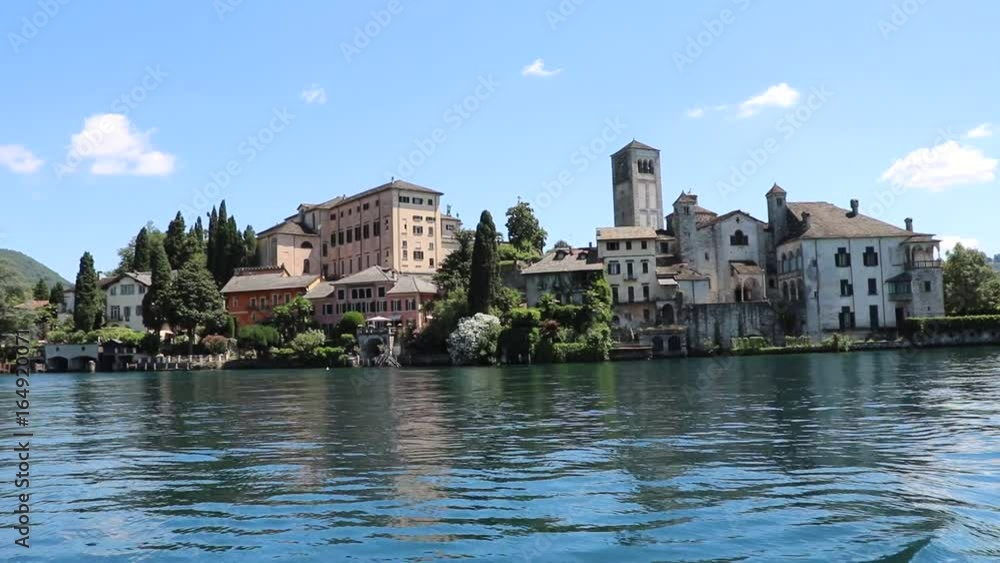 Lake Orta view to Island of San Giulio, Piedmont Italy Lake Orta view to Island of San Giulio, Piedmont Italy