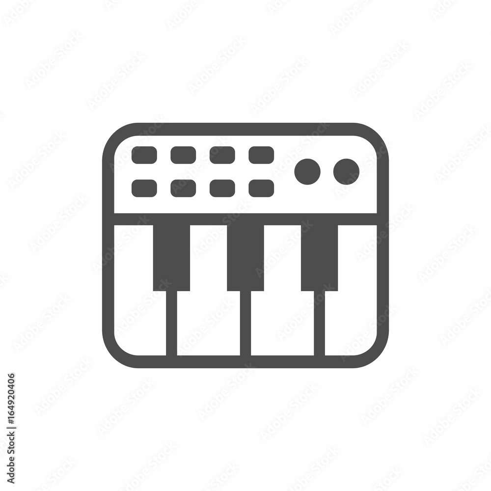 Keyboard Midi Controller Flat Simple Icon (White Version) Stock Vector Adobe Stock
