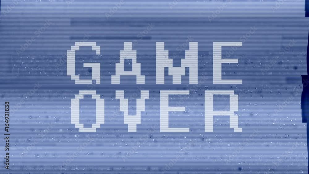 Game over screen, retro gaming video arcade outro Game over screen, retro gaming video arcade outro