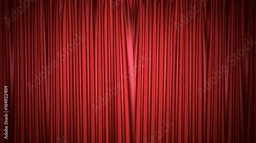 Movie theater red curtain opening 3D animation with both chroma key and alpha mask included