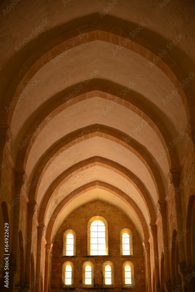 Voûtes de la nef de l'église cistercienne de Fontenay en Bourgogne, France Voûtes de la nef de l'église cistercienne de Fontenay en Bourgogne, France