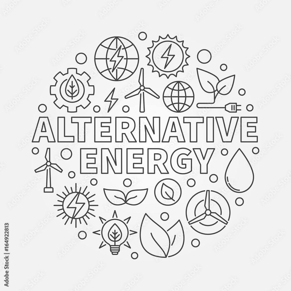 Fototapeta premium Alternative energy round illustration