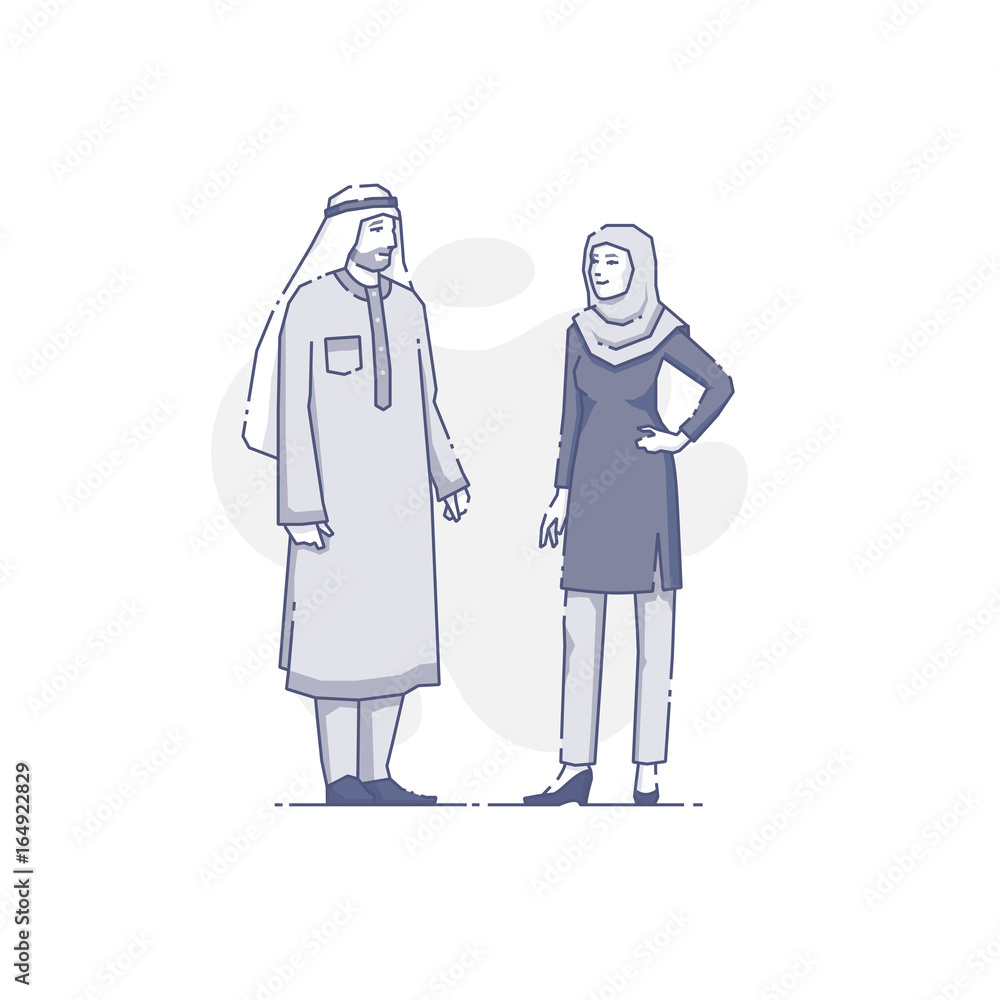 Arabian couple standing together Arabian couple standing together