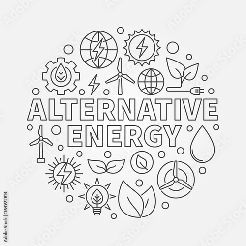 Alternative energy round illustration