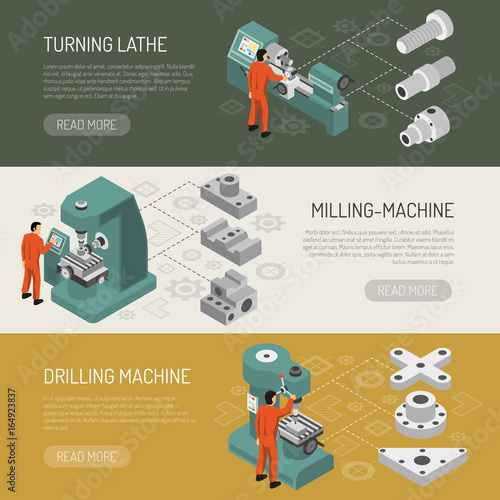 Heavy Industry 3 Isometric Banners Set