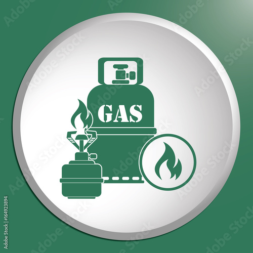 Camping stove with gas bottle icon