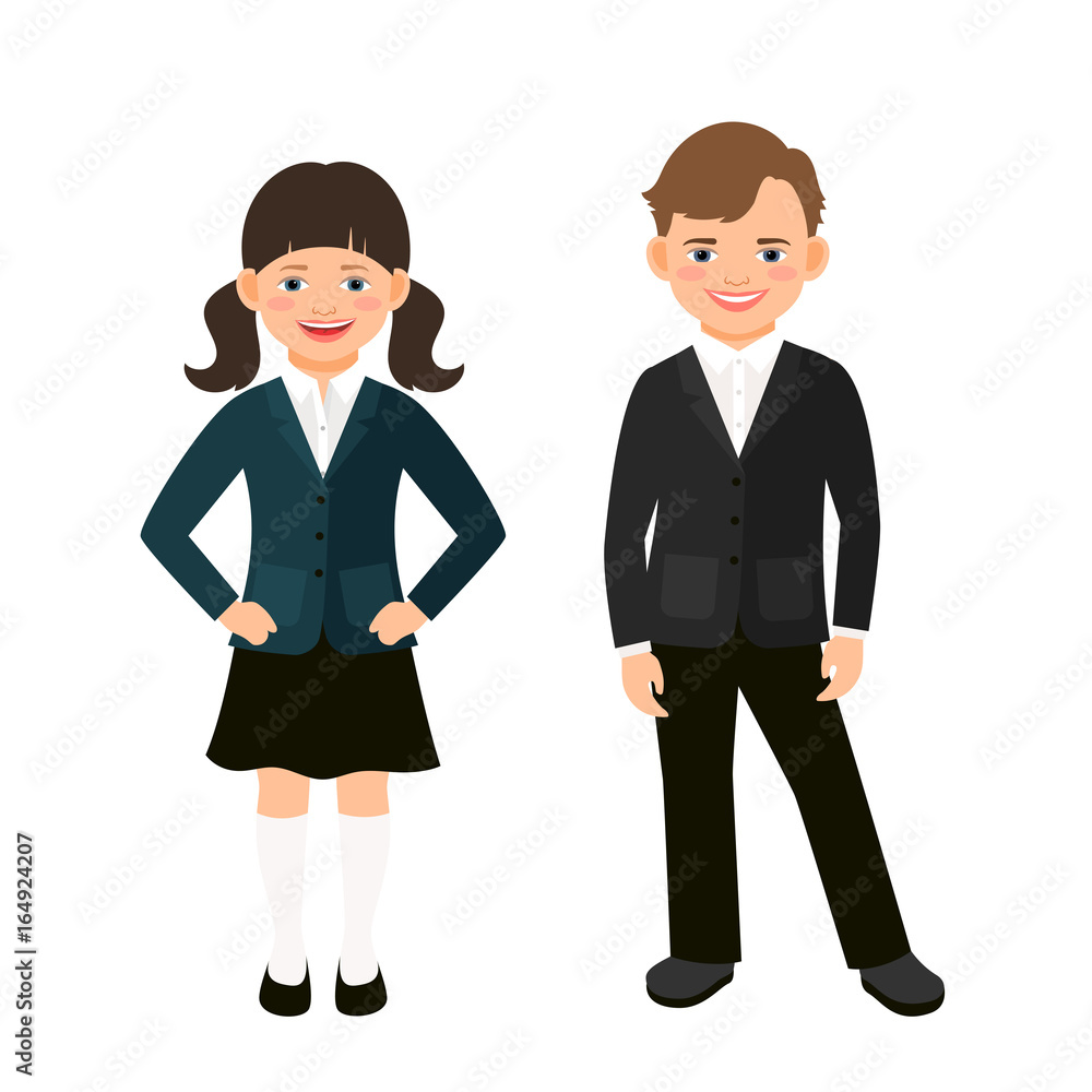 Elementary primary students kids in uniform Elementary primary students kids in uniform