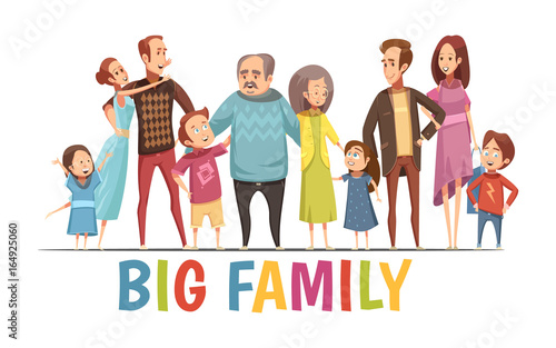 Big Happy Harmonious Family Portrait