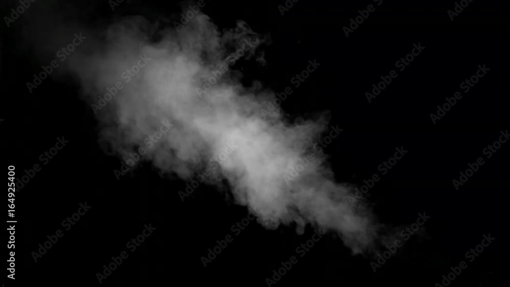 White water vapour on a black background. Close-up shot White water vapour on a black background. Close-up shot