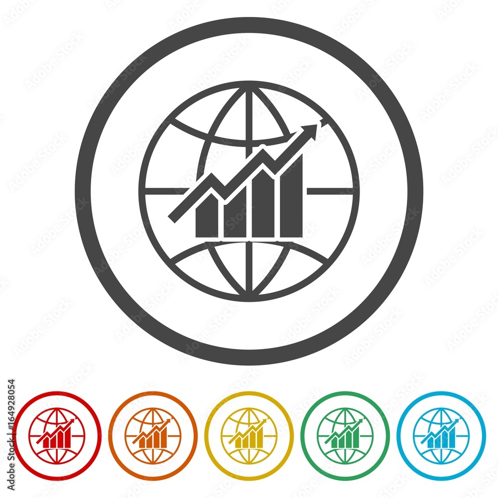 Global economics icons set - Illustration Global economics icons set - Illustration