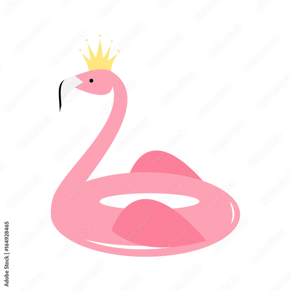 cute cartoon flamingo float vector illustration isolated on white background cute cartoon flamingo float vector illustration isolated on white background