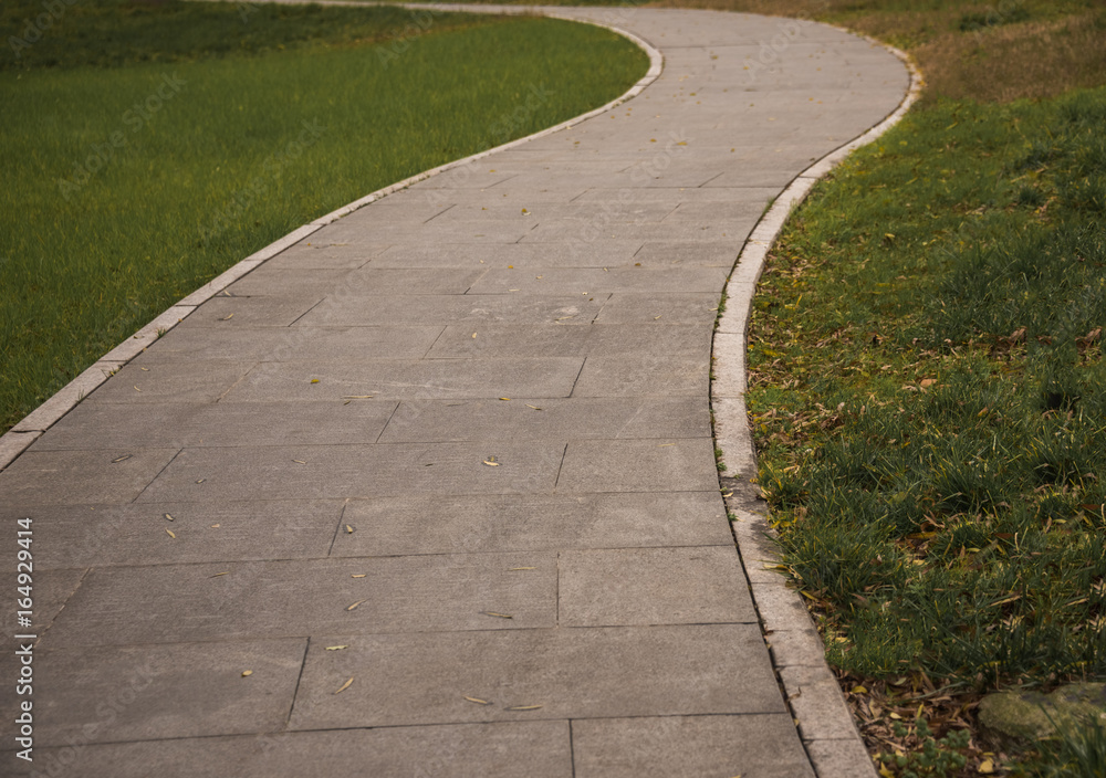 pavement in a park of China.