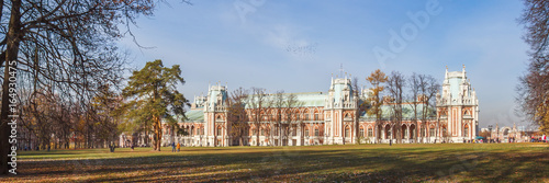 Grand Palace on the side of the Great Glade in Tsaritsino Park in Moscow