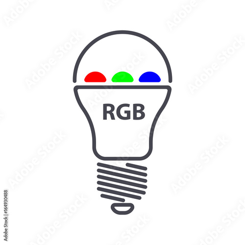 rgb led bulb. rgb led lamp. vector icon