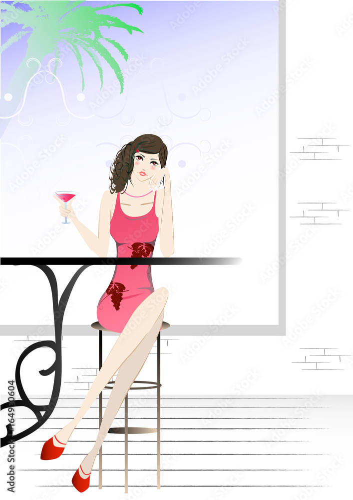女性 カクテル ビーチ 女性 カクテル ビーチ