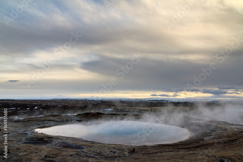 The Great Geysir at the Haukadalur geothermal area, part of the golden circle route, in Iceland