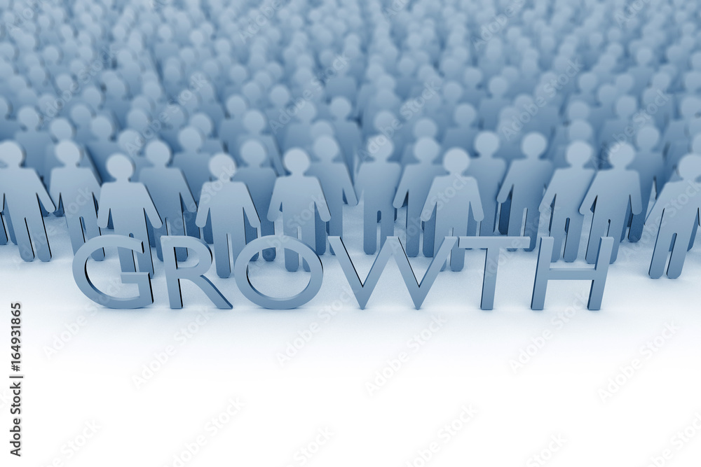 Business growth. Large group of stick figure people. 3D Rendering Business growth. Large group of stick figure people. 3D Rendering