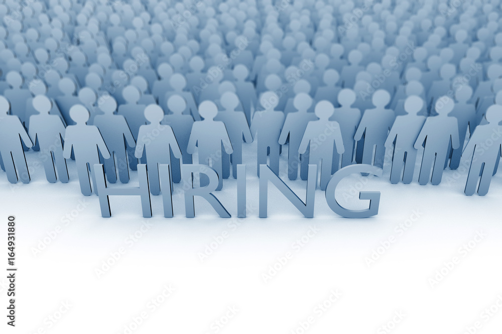Hiring. Large group of stick figure people. 3D Rendering Hiring. Large group of stick figure people. 3D Rendering