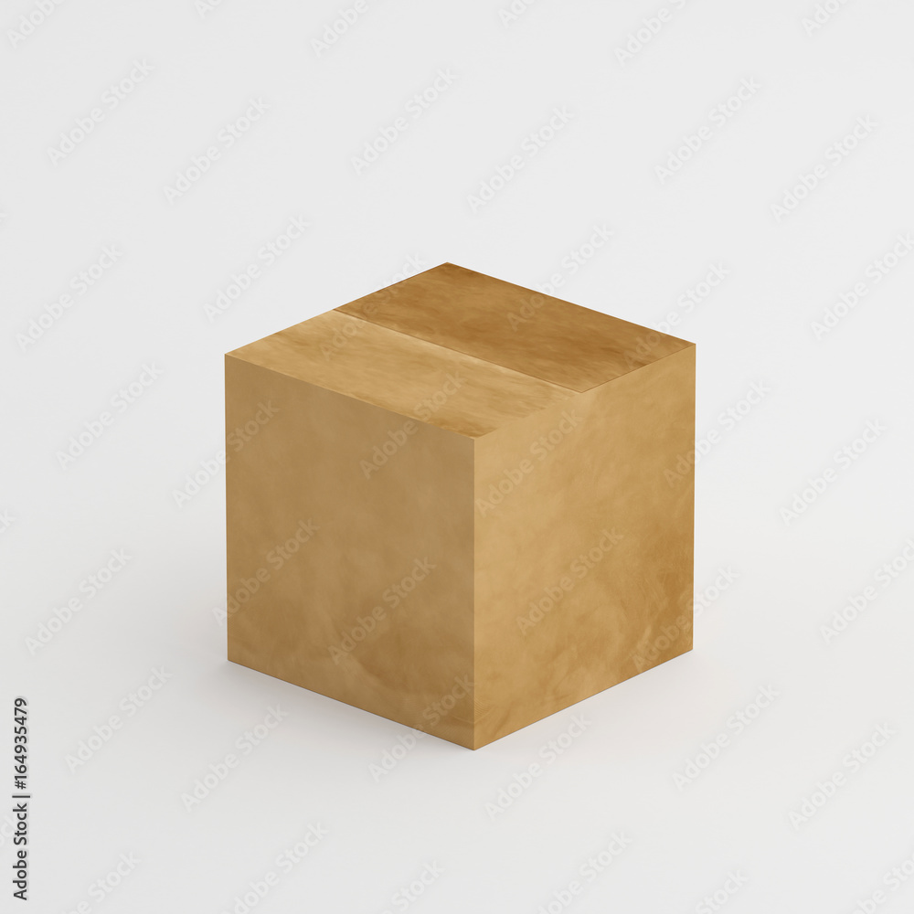 Blank corrugated cardboard box on isolated white background, 3d illustration Blank corrugated cardboard box on isolated white background, 3d illustration