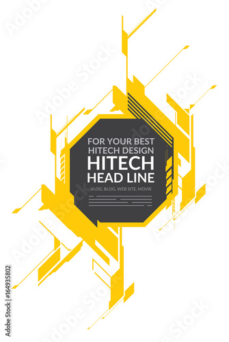 Hitech yellow elements isolated on white background