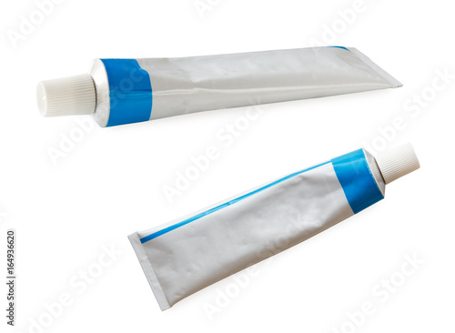 Photography Aluminum tube of cream ointment isolated on white background