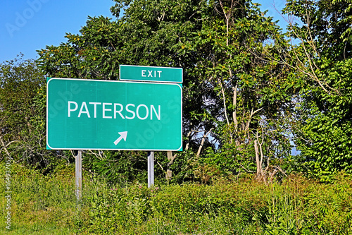 US Highway Exit Sign For Paterson